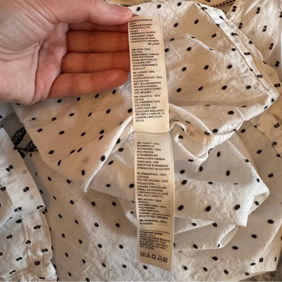 Fat Face Imogen Embroidered Blouse Size Large Peasant Boho Hippie Balloon Sleeve - Picture 15 of 16